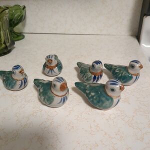 Lot 6 Small Mexico Folk Art Pottery Bird Figurines